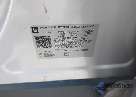 2020 GMC Terrain Fwd Slt from USA, damaged, VIN 3GKALPEV5LL268272